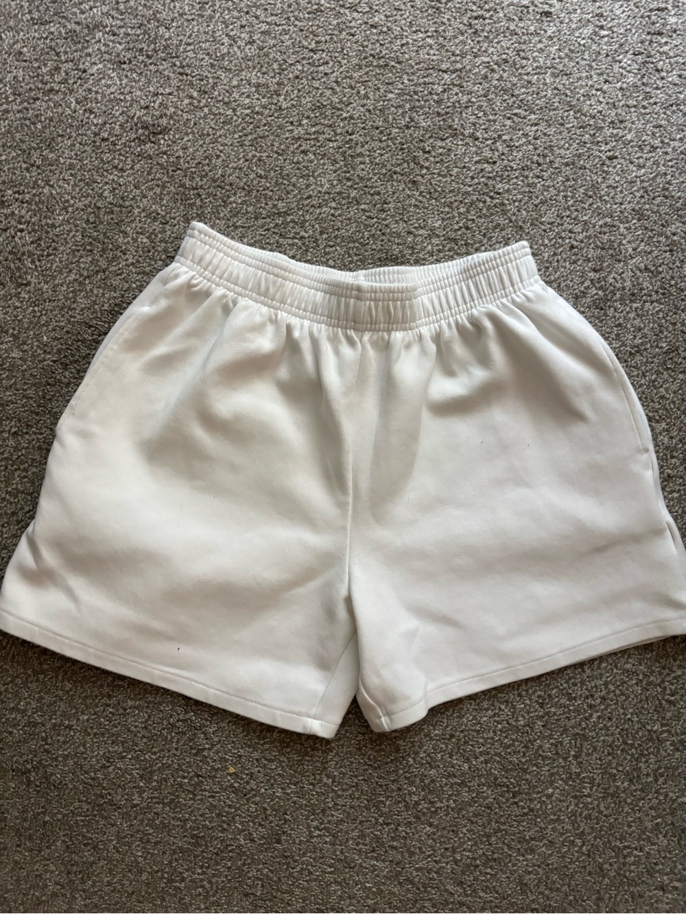 ZARA Classic White Elastic Waist Shorts